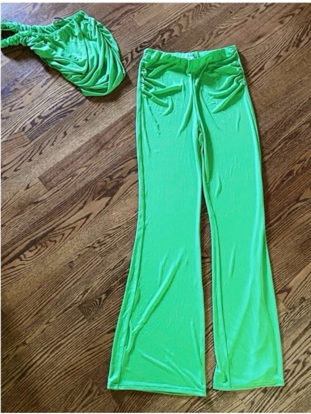 ZARA Neon Green Two Piece Pant Set Size Medium - Picture 5 of 9